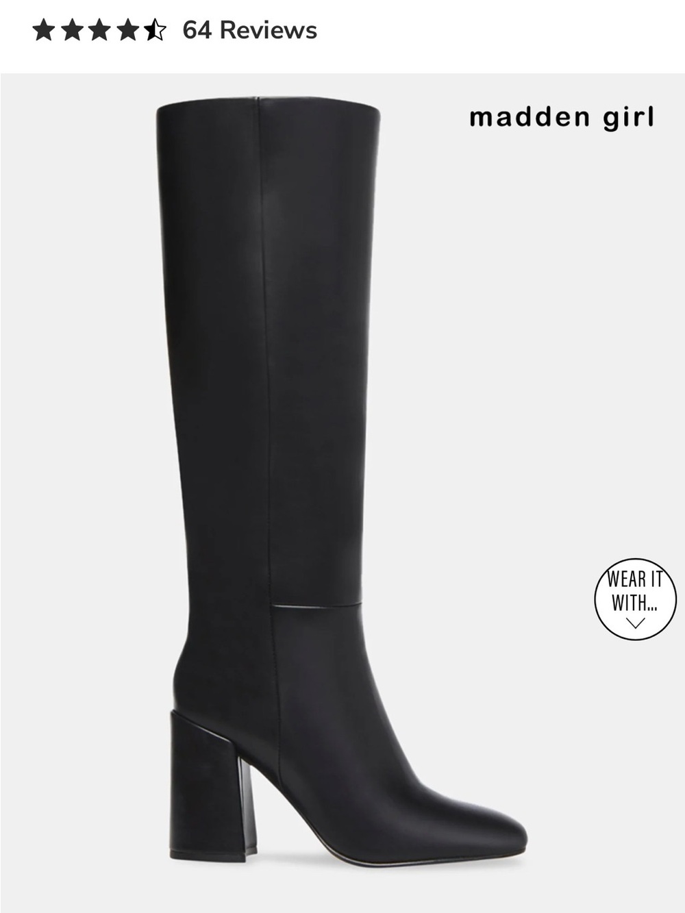 Madden Girl Black Over-the-Knee Block Heel Boots